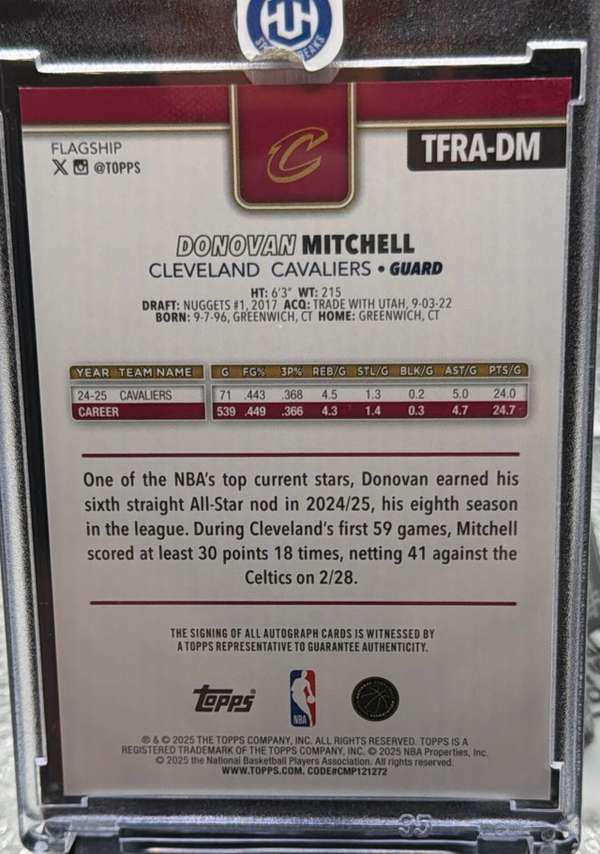 2025-26 Topps - Flagship Real One Autographs #TFRA-DM Donovan Mitchell
