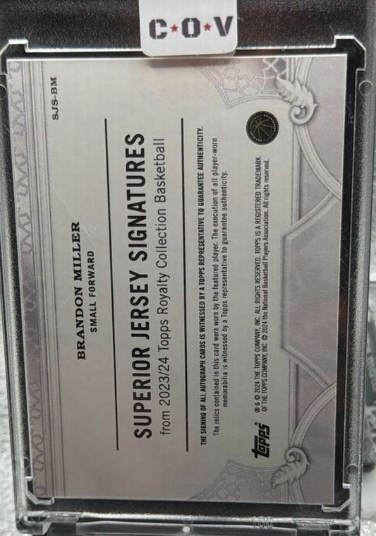 2023-24 Topps Royalty - Superior Jersey Signatures #SJS-BM Brandon Miller