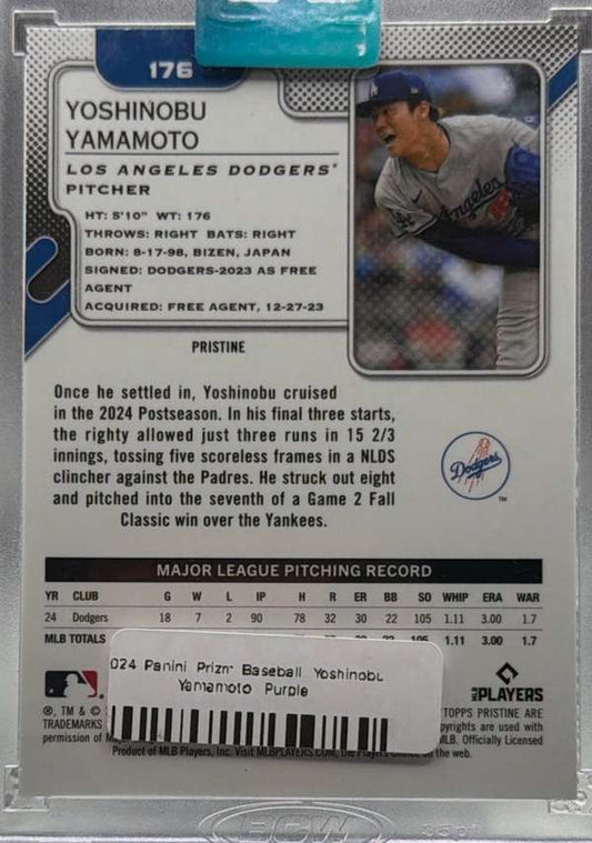 2024 Panini Prizm - Purple #176 Yoshinobu Yamamoto