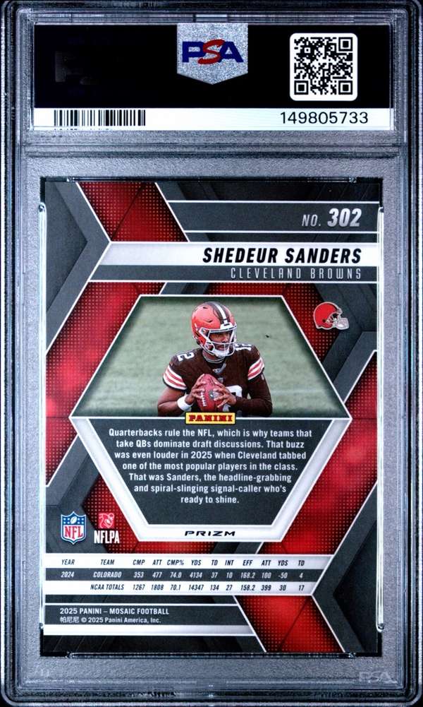 2025 Panini Mosaic - Mosaic Genesis #302 Shedeur Sanders PSA 10