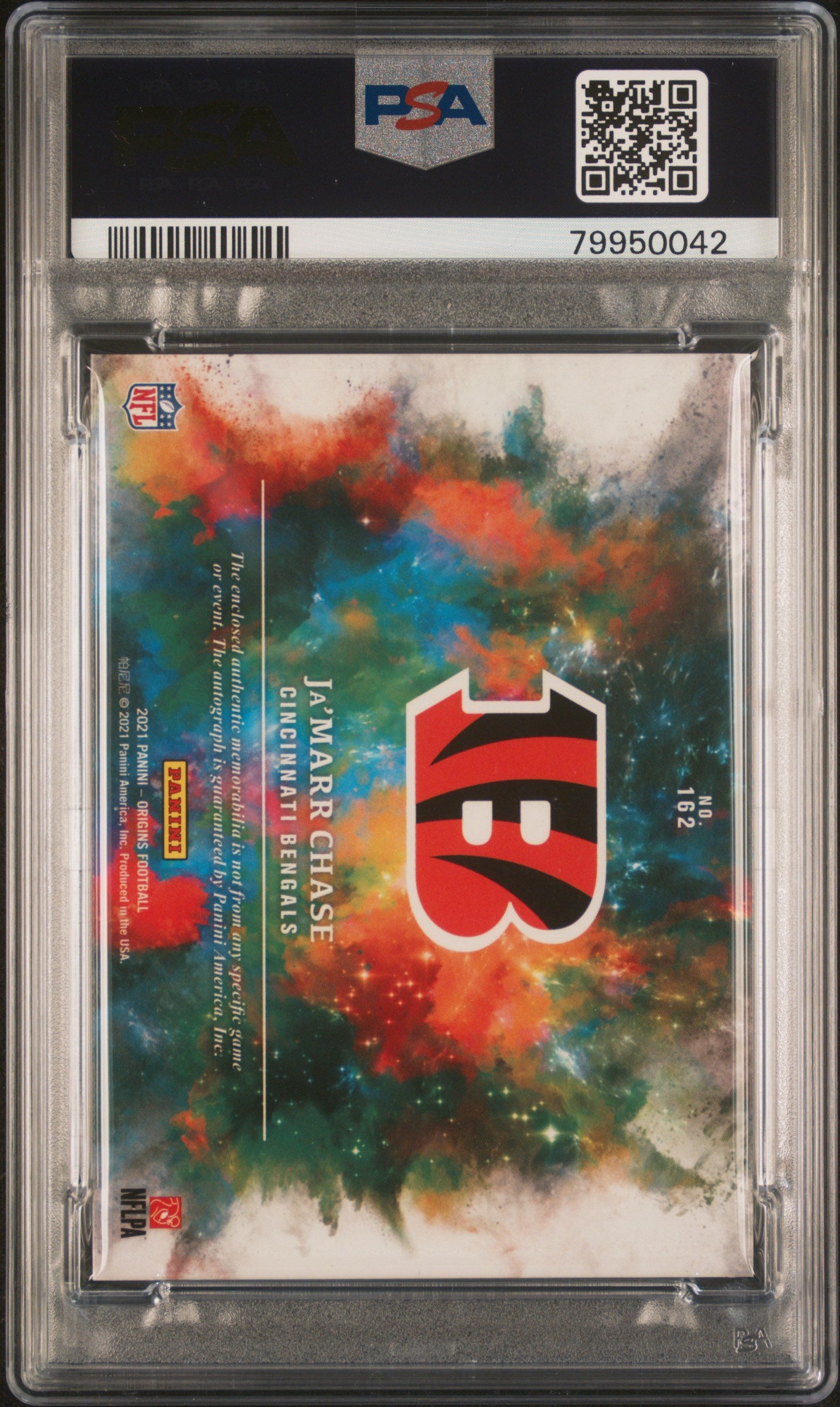 2021 Panini Origins #162 Ja'Marr Chase Jmb.Patch Auto-Orange PSA 8 #/75