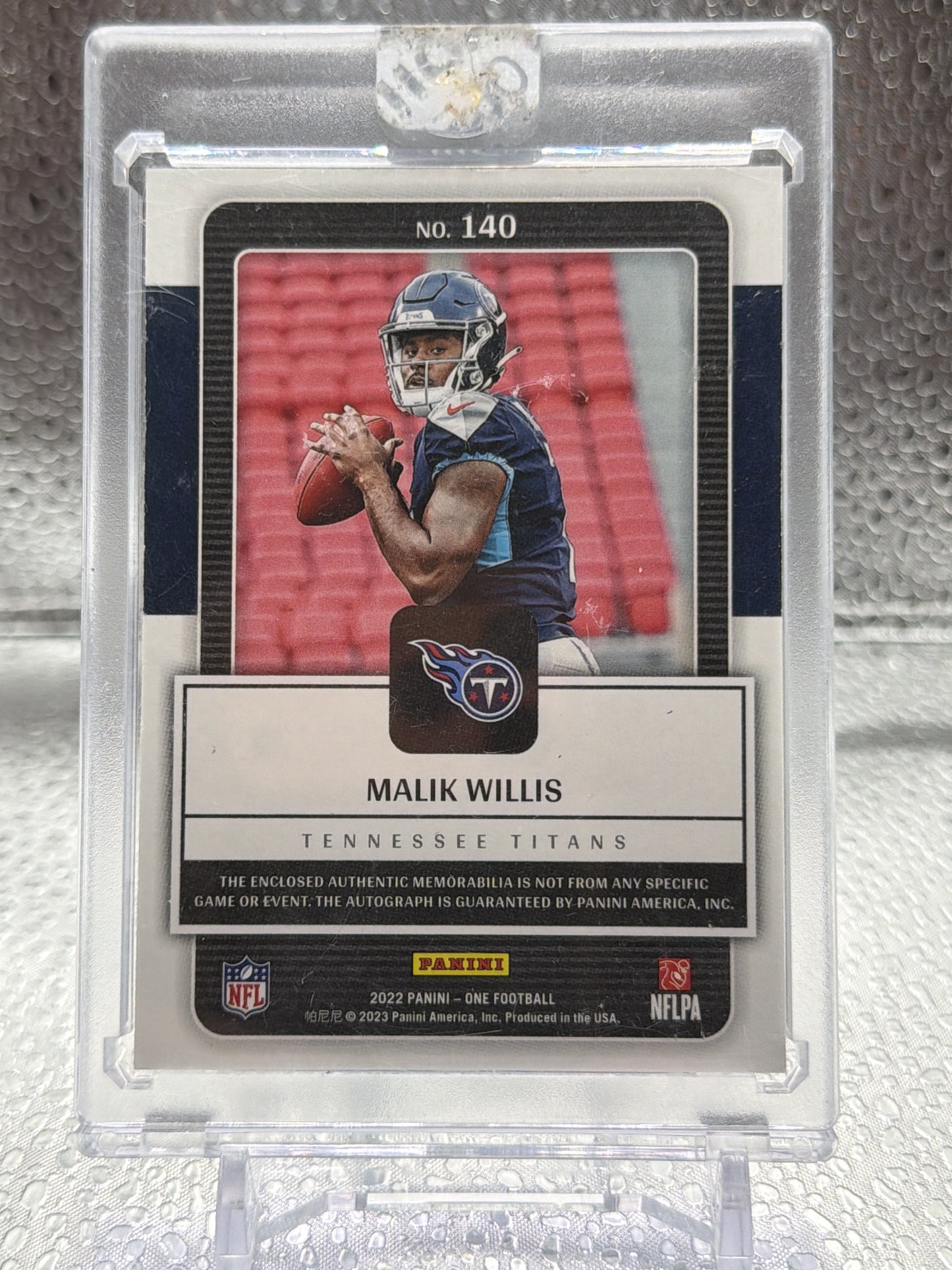 MALIK WILLIS 2022 PANINI ONE #140 ROOKIE PATCH AUTO RPA RC Blue Color Match/49