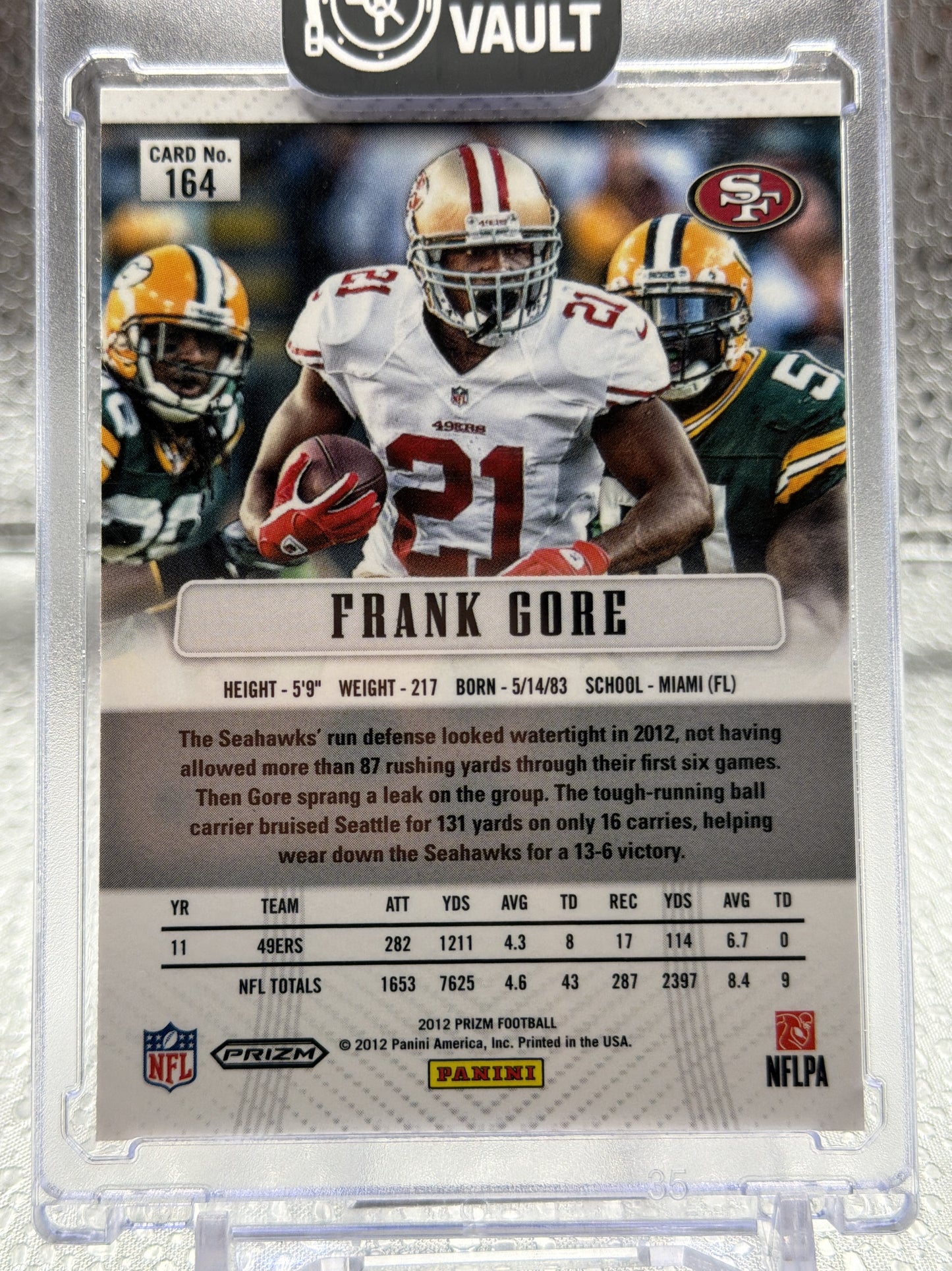 2012 PRIZM SILVER FRANK GORE REFRACTOR SSP SET 49ers HOF