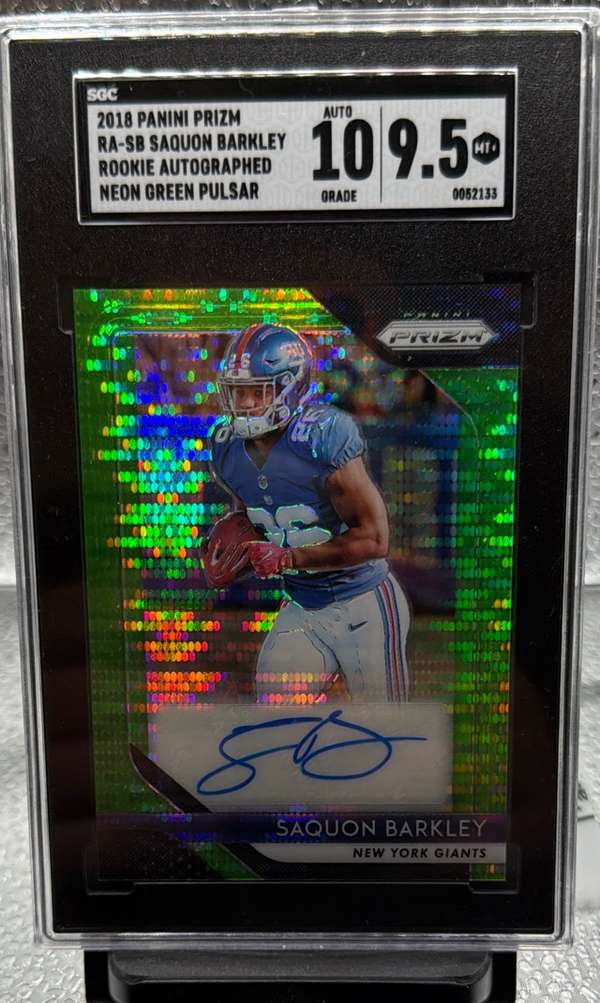 Prizm - Neon Green Pulsar #rasb Saquon Barkley SGC 10