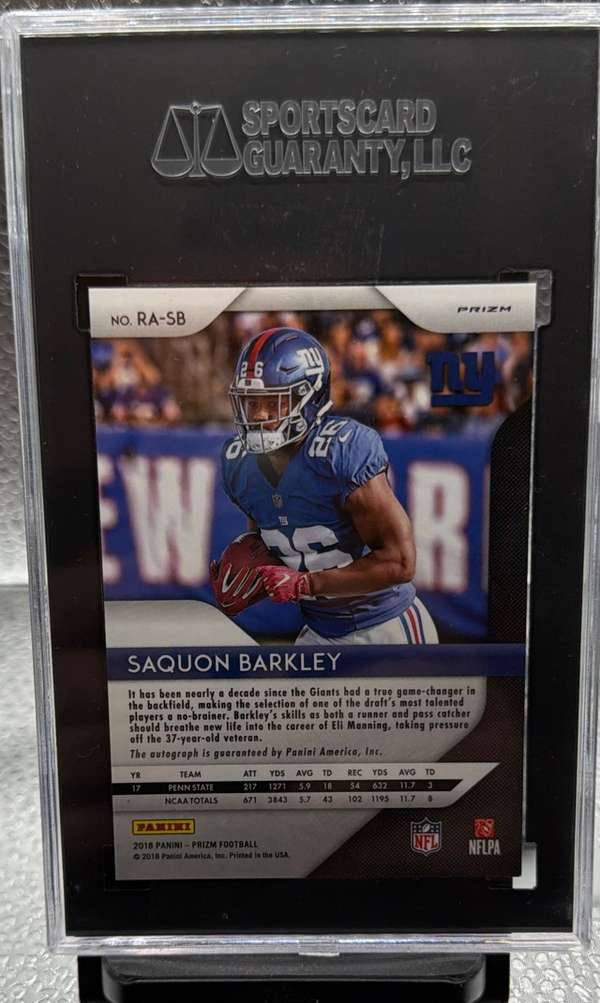 Prizm - Neon Green Pulsar #rasb Saquon Barkley SGC 10