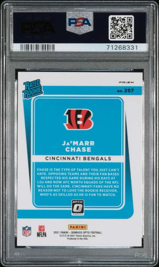 2021 Donruss Optic - Red Hyper #207 Ja'Marr Chase PSA 9