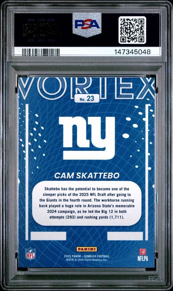 2025 Donruss - Vortex #23 Cam Skattebo PSA 10