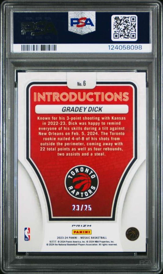 2023-24 Panini Mosaic - Introductions Mosaic White #6 Gradey Dick PSA 10
