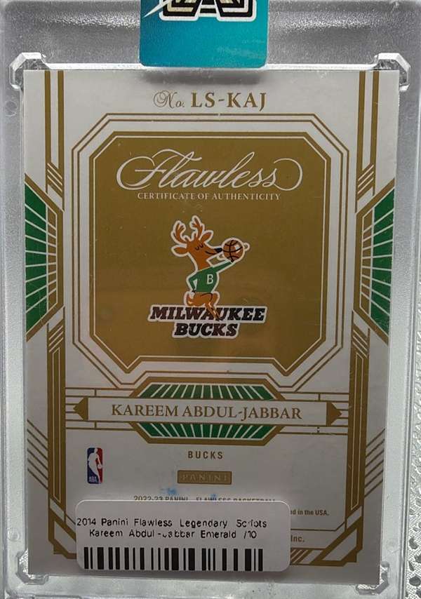 2022-23 Panini Flawless #LS-KAJ Kareem Abdul-Jabbar Legendary Scripts Ruby #/15