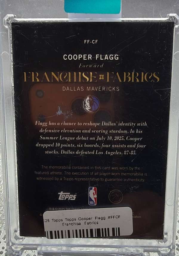 Topps Franchise Fabrics #ffcf Cooper Flagg