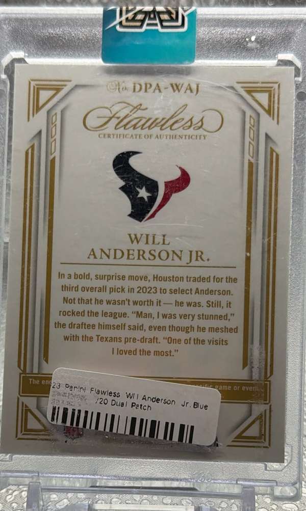 2024 Panini Flawless #DPA-WAJ Will Anderson Jr.