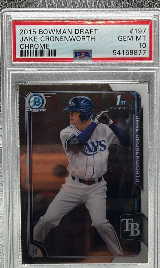 2015 Bowman Draft - Chrome #197 JAKE CRONENWORTH PSA 10