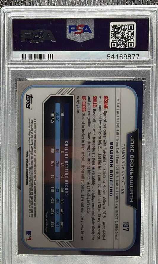 2015 Bowman Draft - Chrome #197 JAKE CRONENWORTH PSA 10