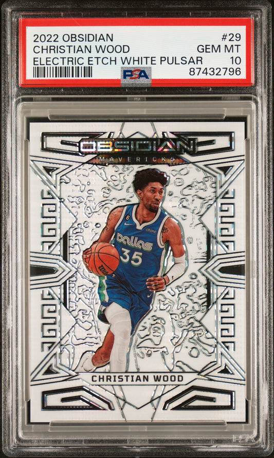 2022 Panini Obsidian #29 Christian Wood Electric Etch White Pulsar PSA 10