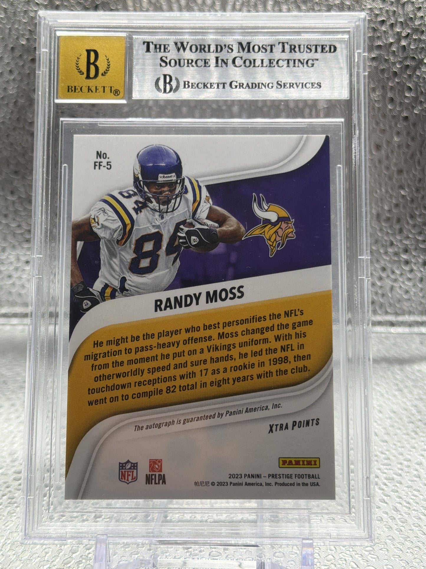 2023 Panini Randy Moss Franchise Favorites Xtra Points Autographs Orange #5/5