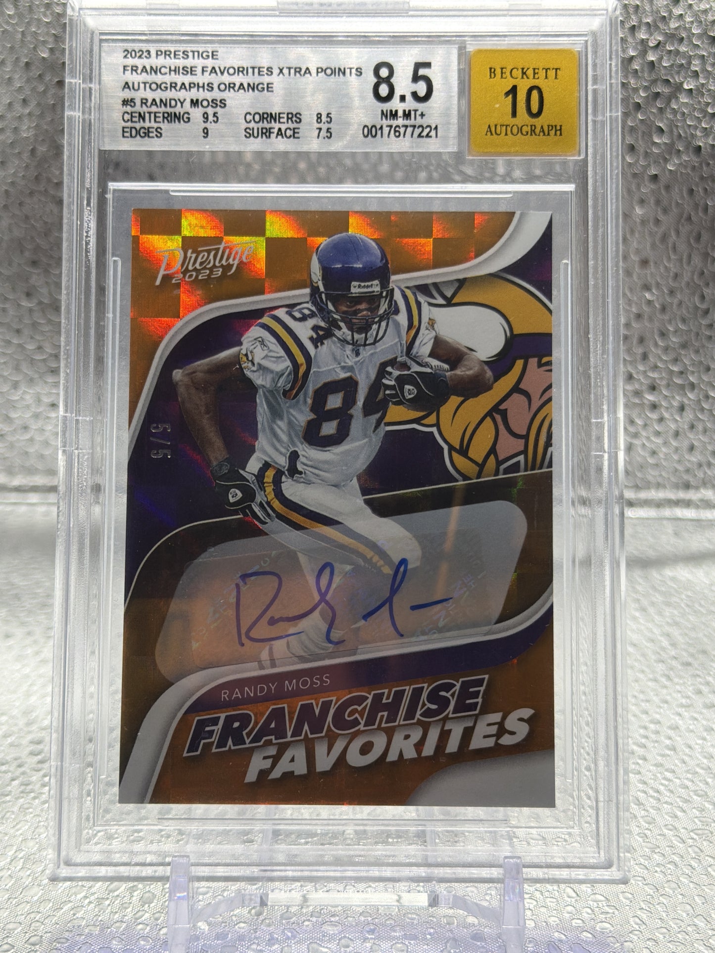 2023 Panini Randy Moss Franchise Favorites Xtra Points Autographs Orange #5/5