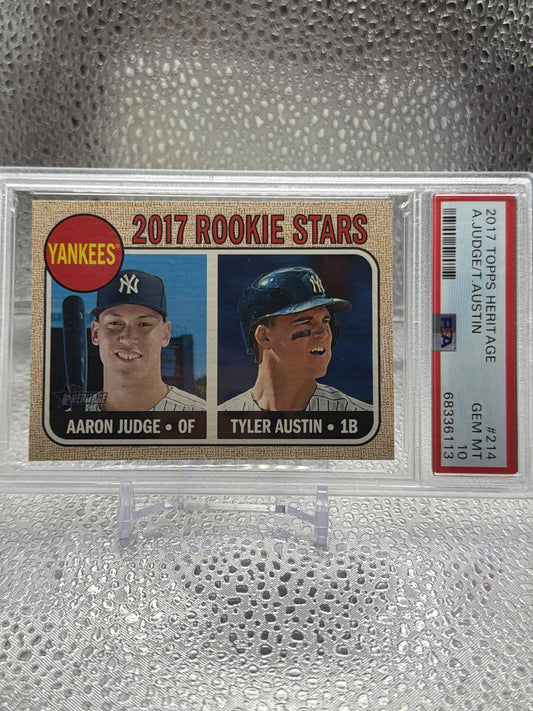 2017 Topps Heritage #214 A.Judge/T.Austin PSA 10