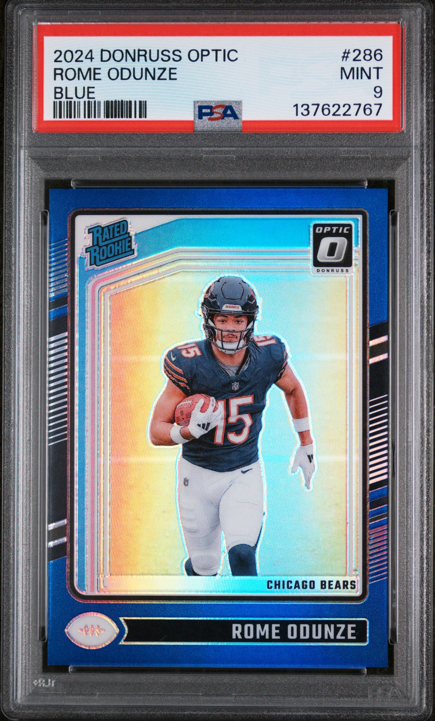 2024 Donruss Optic #286 Rome Odunze Blue PSA 9 #/199