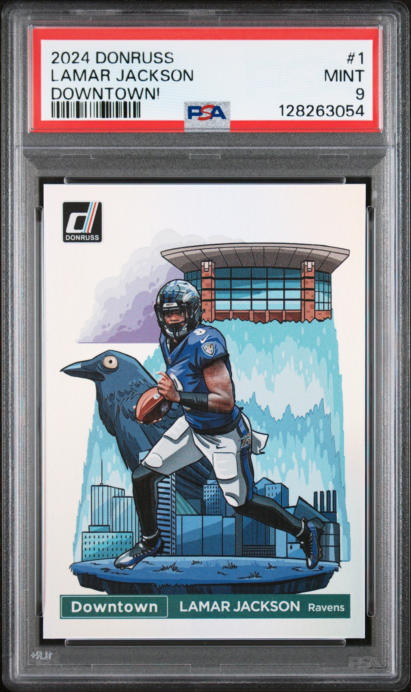2024 Donruss #1 Lamar Jackson Downtown PSA 9