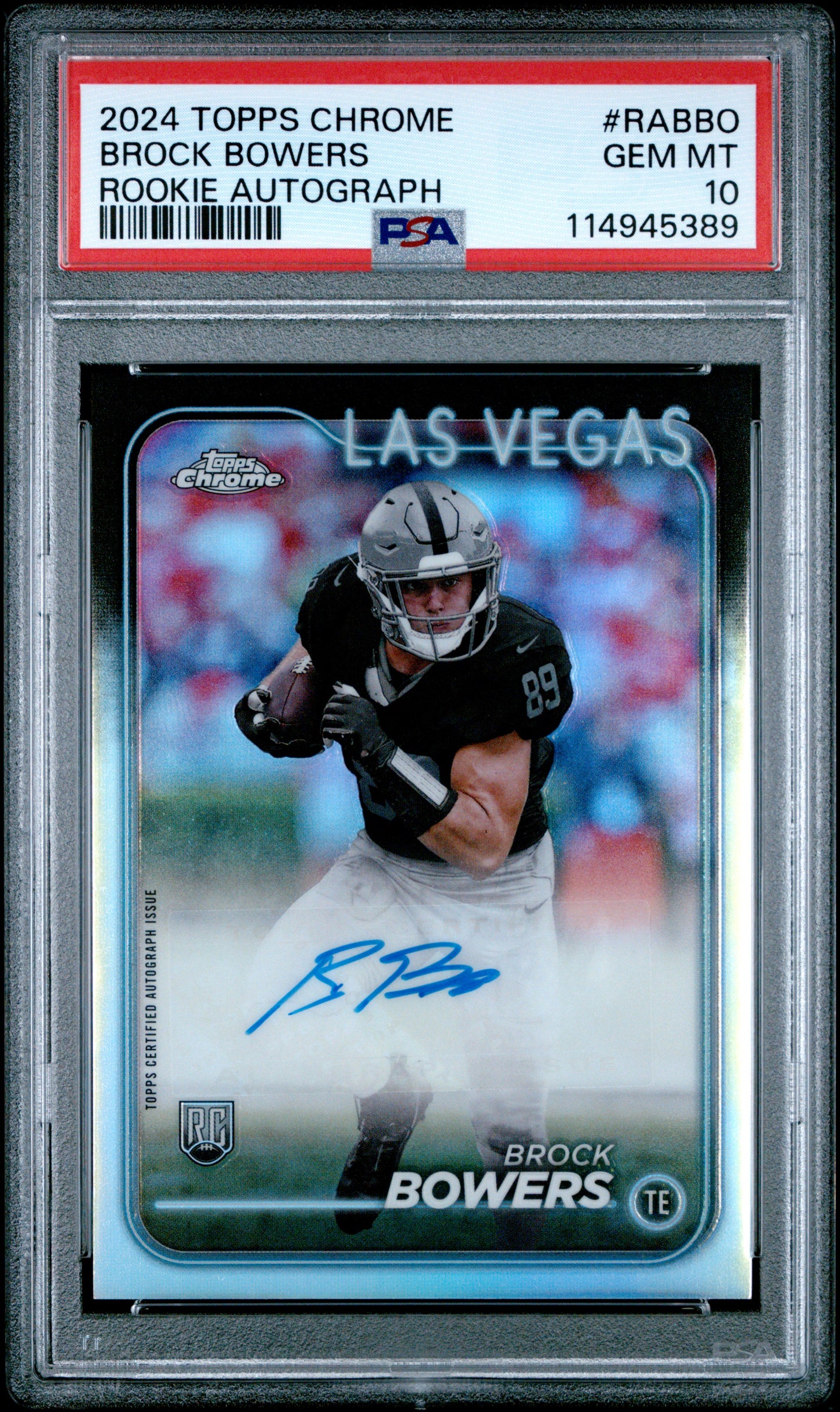 2024 Topps Chrome Rookie Autographs Variations #RABBO Brock Bowers PSA 10