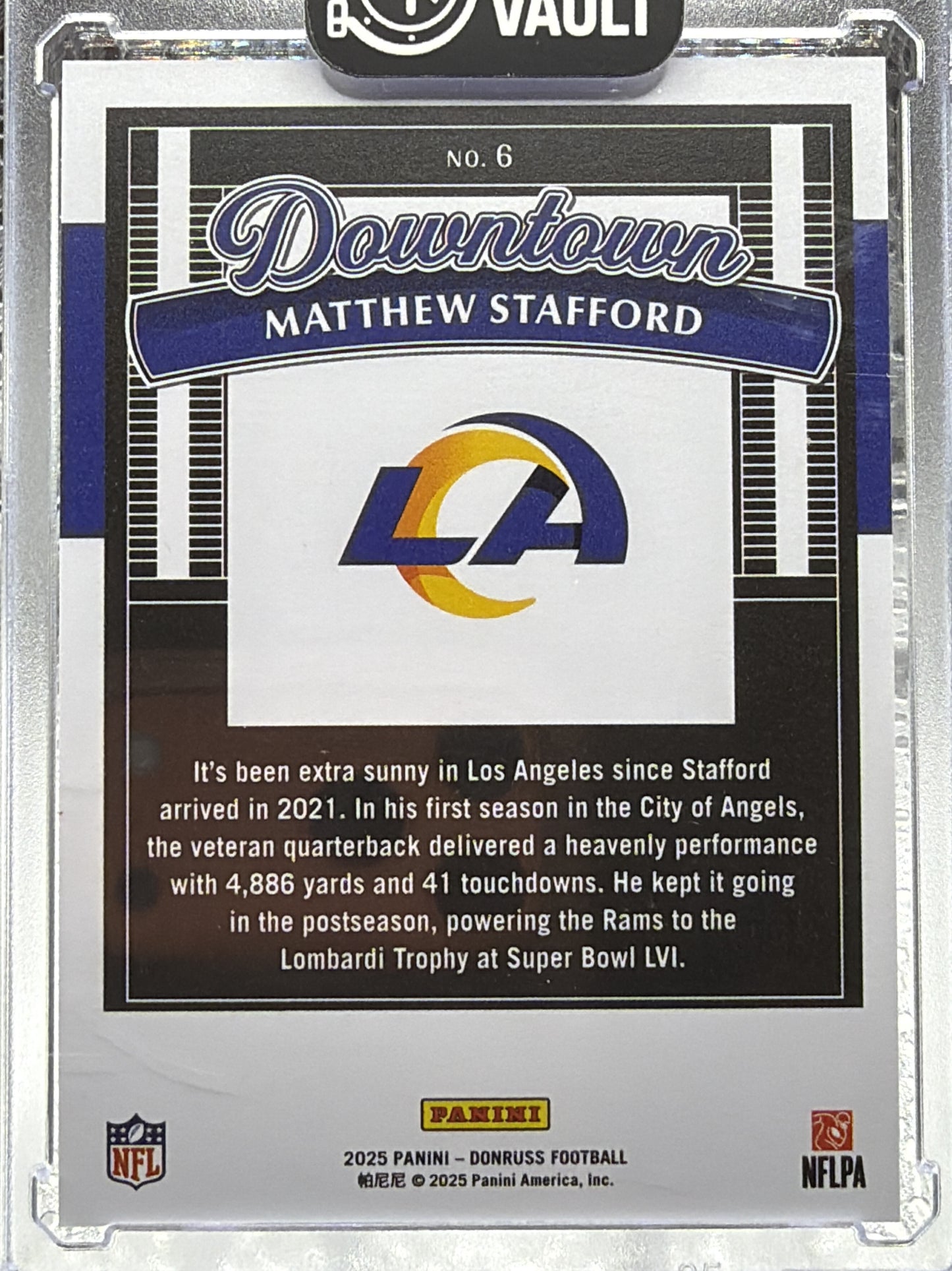 2025 Donruss #6 Matthew Stafford Downtown