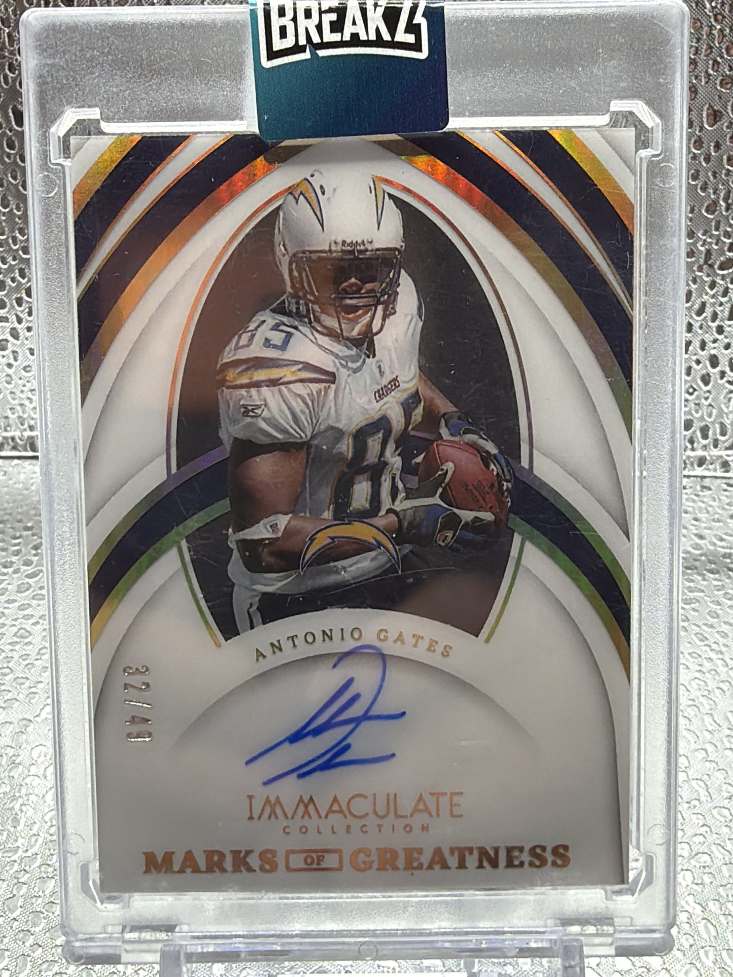 2022 Panini Immaculate Collection Antonio Gates Marks of Greatness #/49