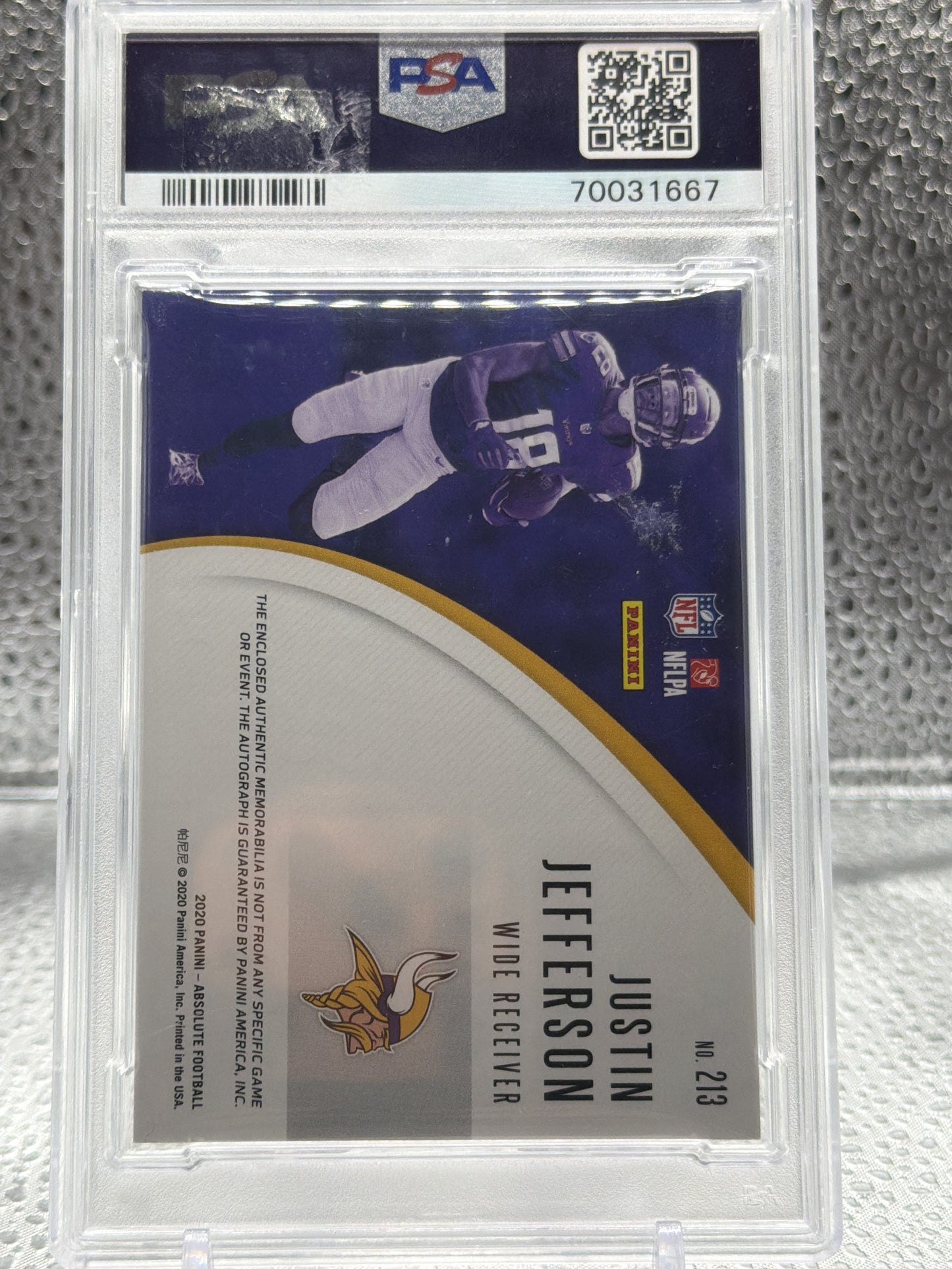 2020 Panini Absolute #213 Justin Jefferson Rookie Premiere Materials Autos #/99