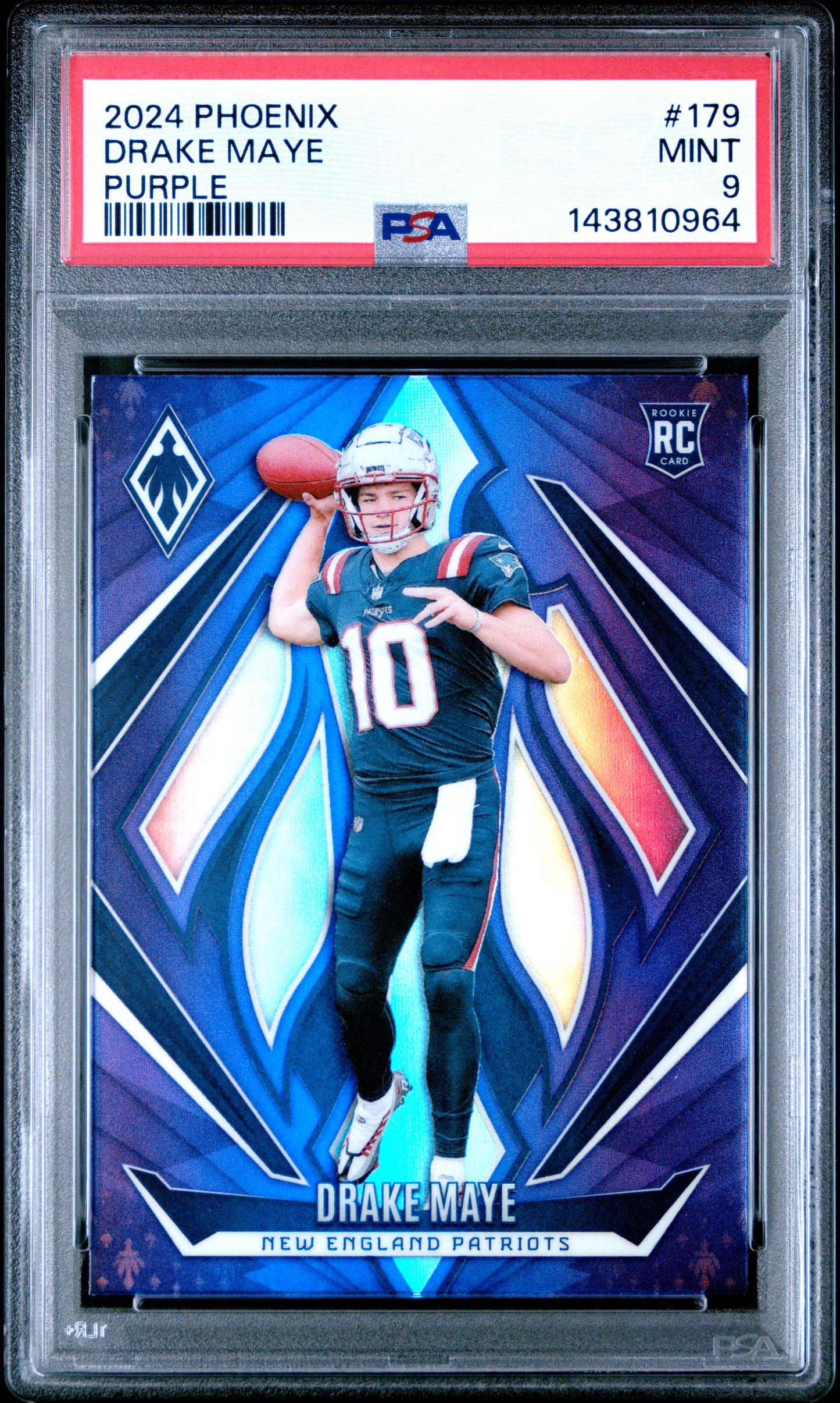 2024 Panini Phoenix #179 Drake Maye Purple PSA 9