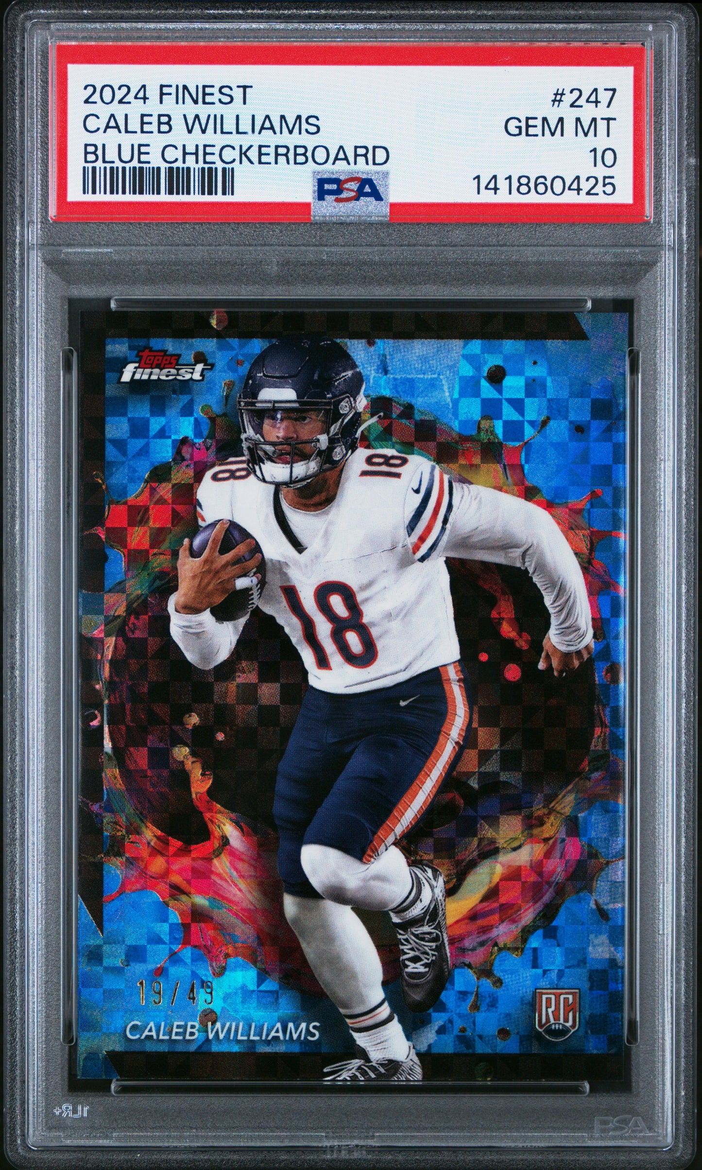 2024 Finest #247 Caleb Williams Blue Checkerboard Refractor PSA 10 #/49
