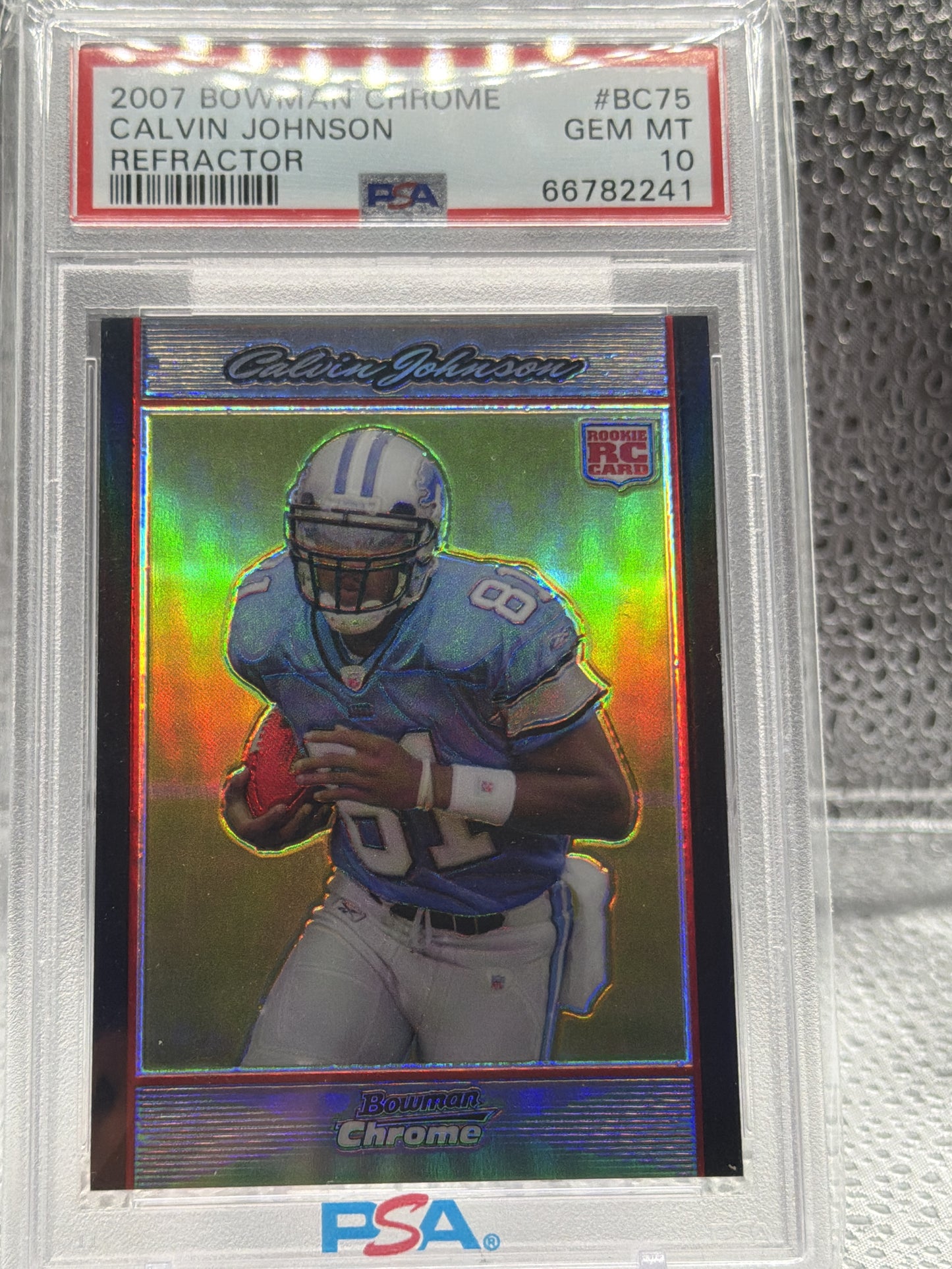 2007 Bowman Chrome #BC75 Calvin Johnson Refractors PSA 10