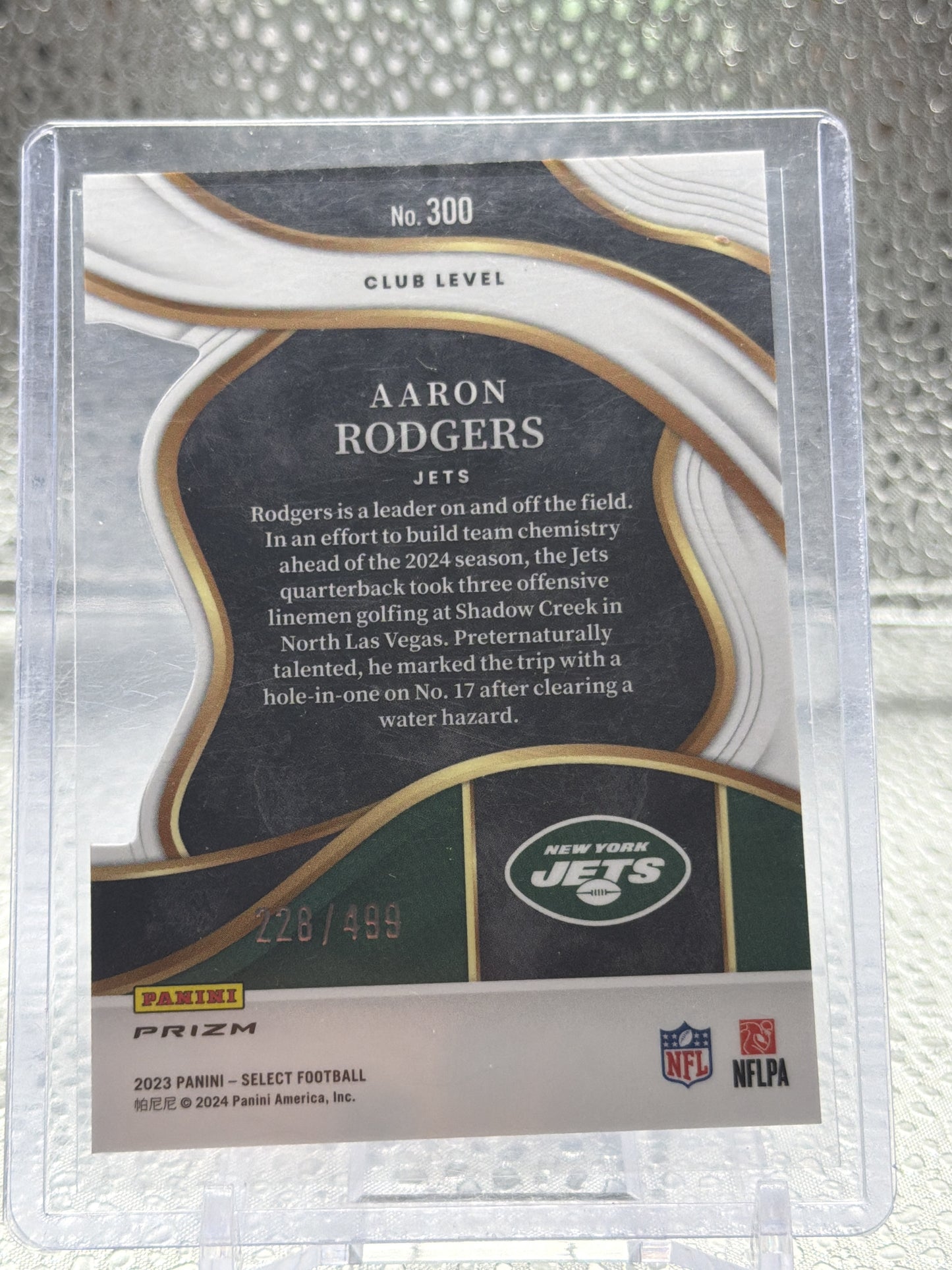2023 Panini Select #300 Aaron Rodgers Neon Green Prizms Die Cuts #/499