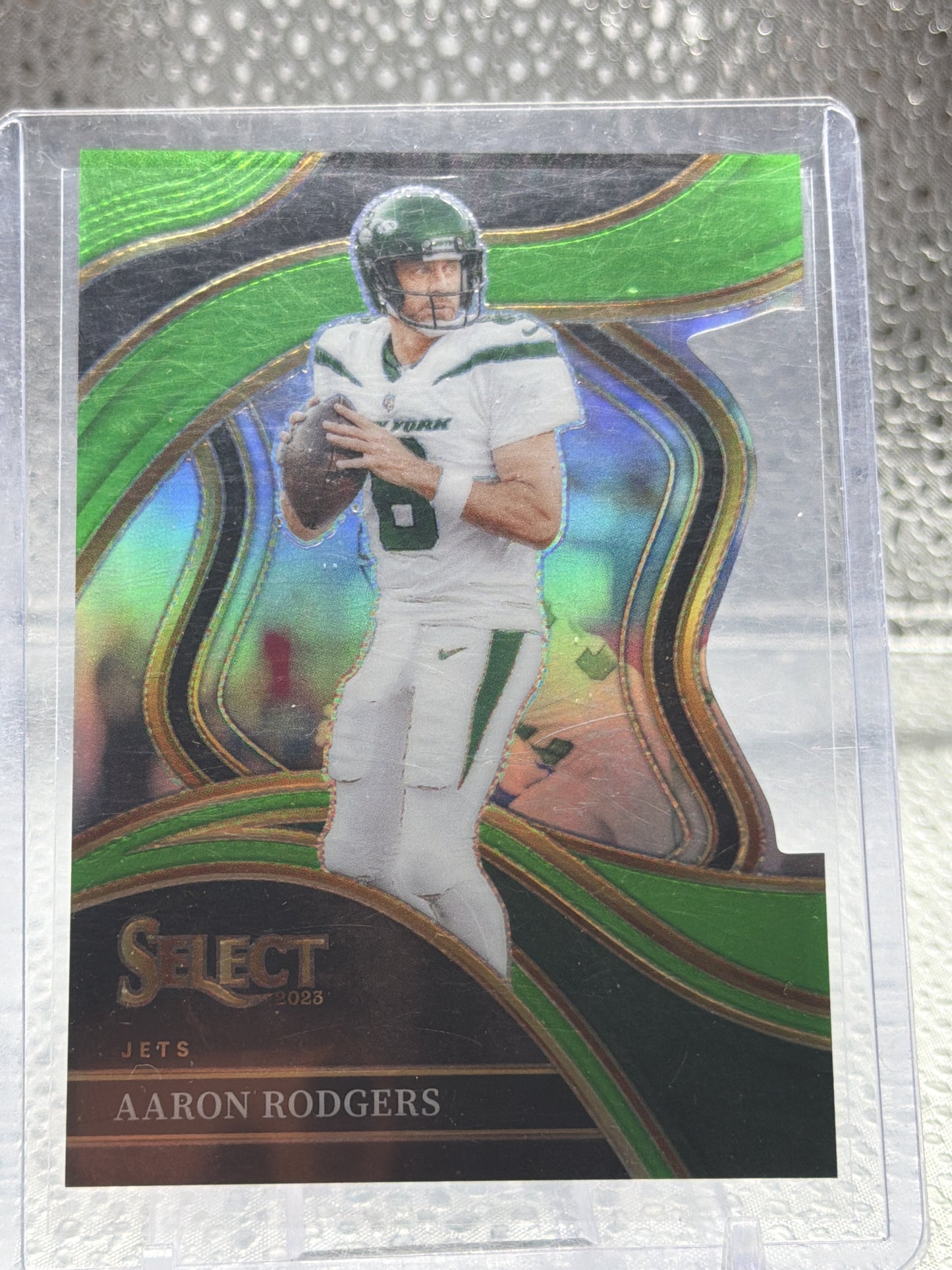 2023 Panini Select #300 Aaron Rodgers Neon Green Prizms Die Cuts #/499