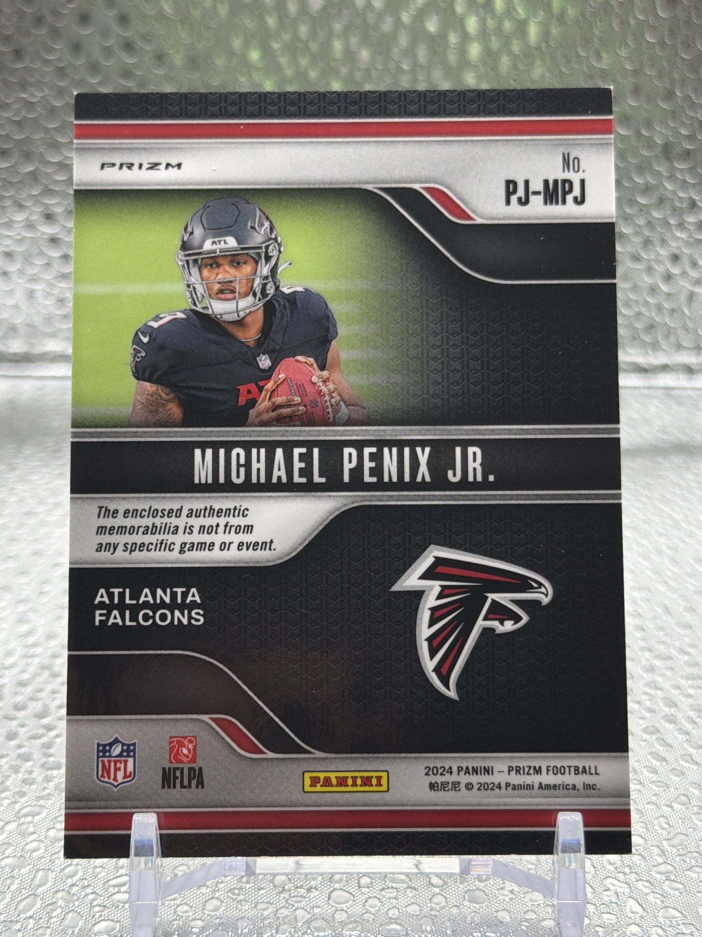 2024 Panini Prizm #PJ-MPJ Michael Penix Jr. Premier Jerseys Neon Green Pulsar